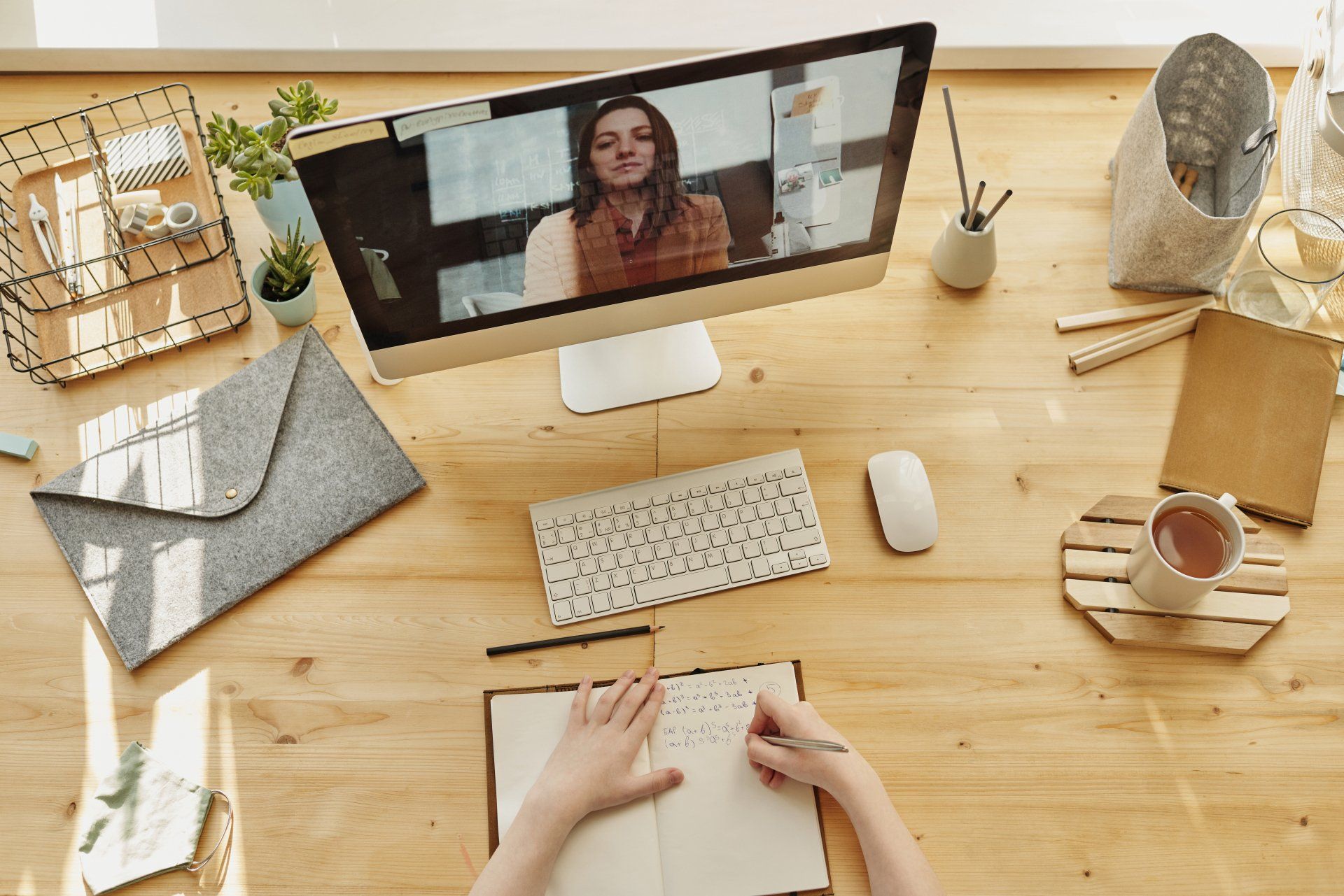 Dr. Kimberly during a virtual appointment with a client from the women's health course.